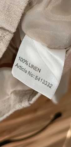 Kremowa beżowa Marynarka na guziki Isolde 100% len Rozmiar L