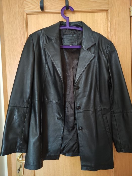 Casaco de couro legítimo