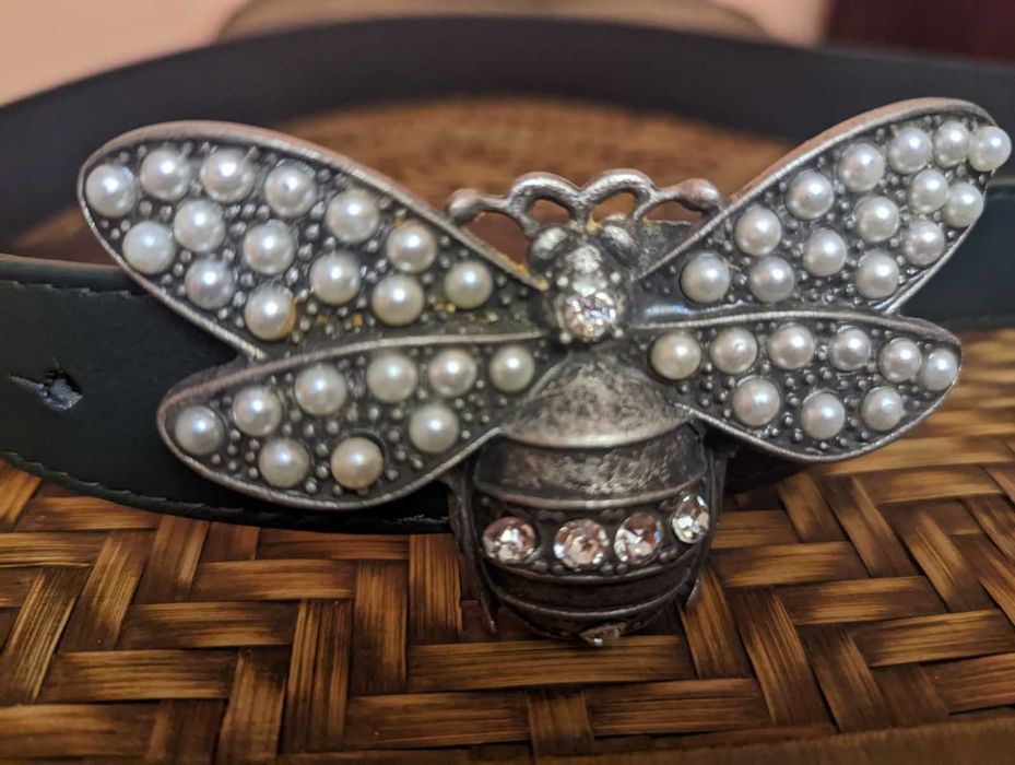 Женский ремень Гуччи Gucci пчела кожа