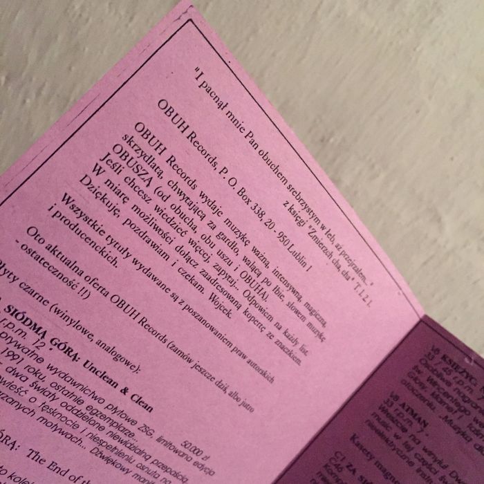 OBUH Records - Katalogi 1993 - 1997