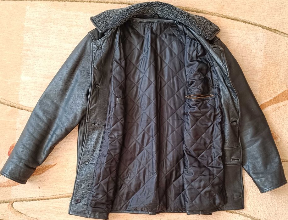 Kurtka zimowa skórzana, męska [XL]