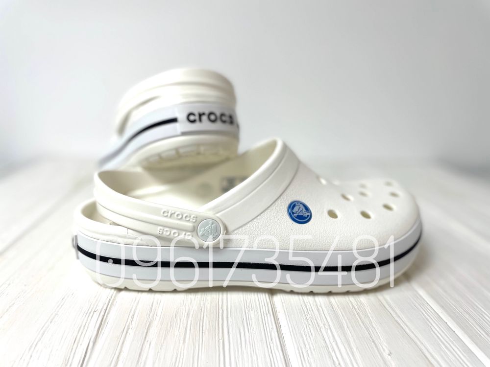 Жіночі та Чоловічі Крокси Crocs Crocband Белые Крокбенд