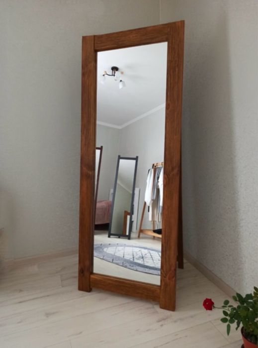 Дзеркало підлогове  велике натуральне дерево ручна робота граб