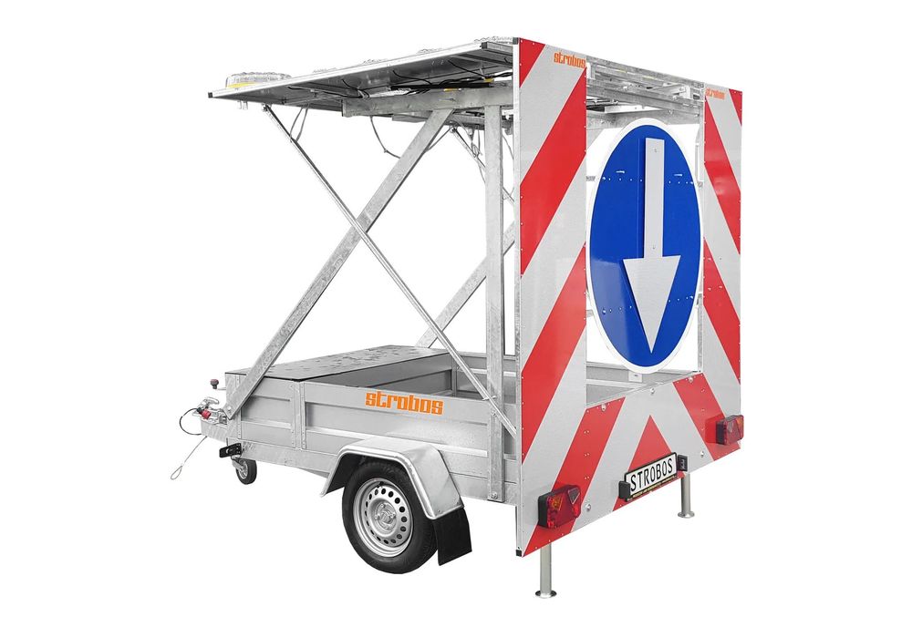 sygnalizacyjna i ostrzegawcza przyczepa jednoosiowa z tablicą U-26a