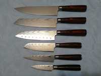 Кухонные ножи с дамасской текстировкой (сталь 440С, 58-60 HRC единиц
