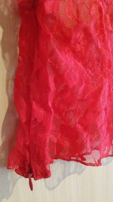 Bielizna hot, NOWA,piżama,2 części, koronka,czerwona,czarna,Walentynki