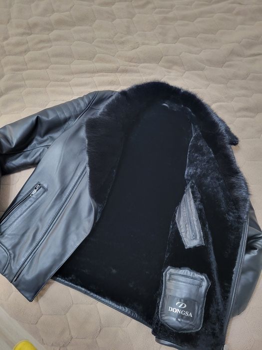 Шкіряна чоловіча куртка (зимова)