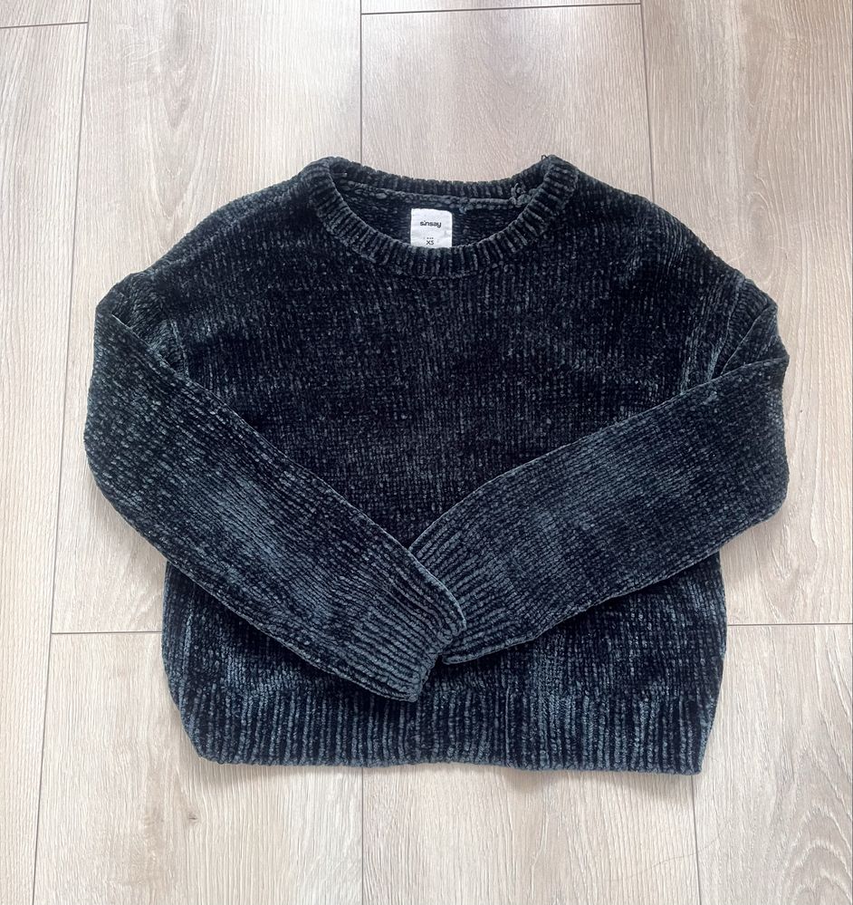 Ciemnozielony miekki sweter Sinsay XS