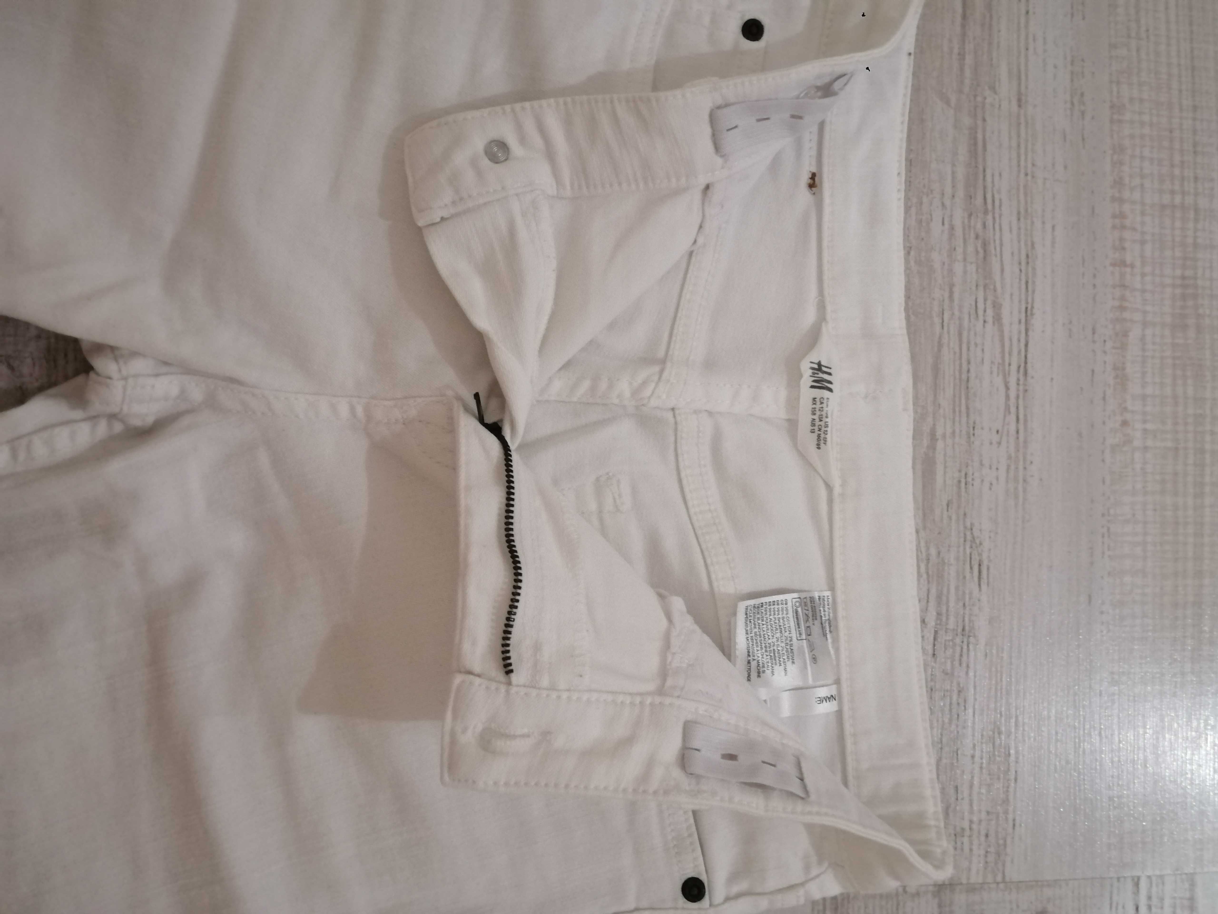 Spodenki biały jeans, H&M, 158