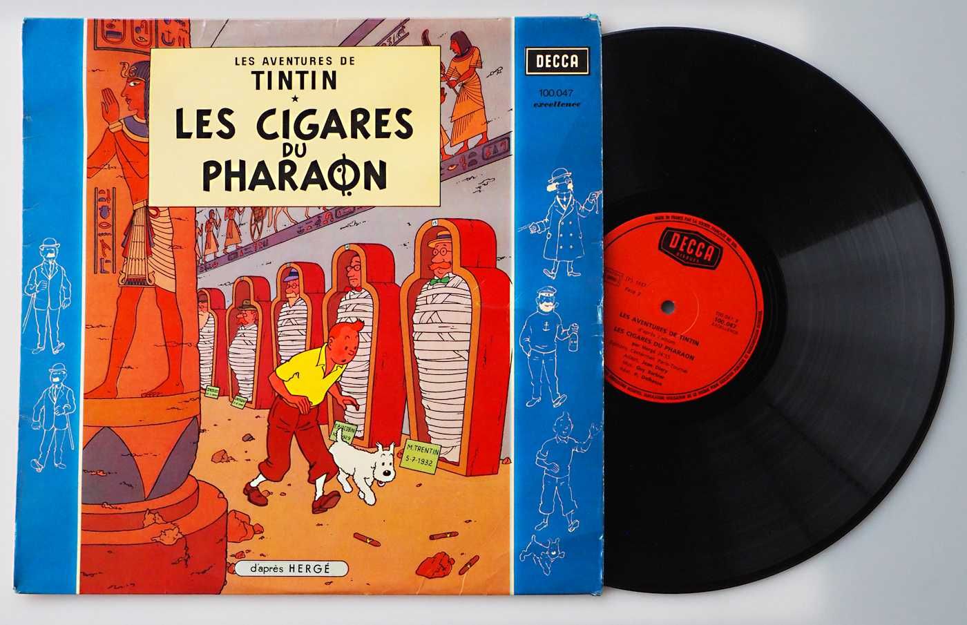 Disco LP Vintage - 1969 - TINTIN: "LES CIGARES DU PHARAON" - Original