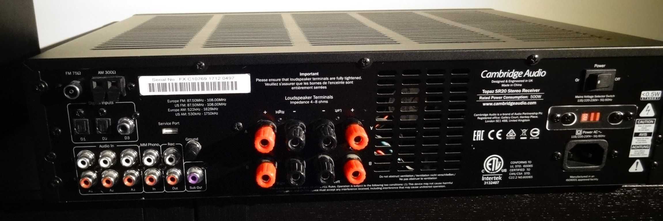 Sprzedam Amplituner - Cambridge Audio Topaz SR 20 - jak nowy