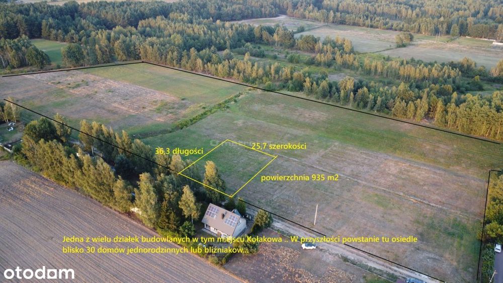 Działka budowlana 935m2 w Kołakowie k/Radzymina