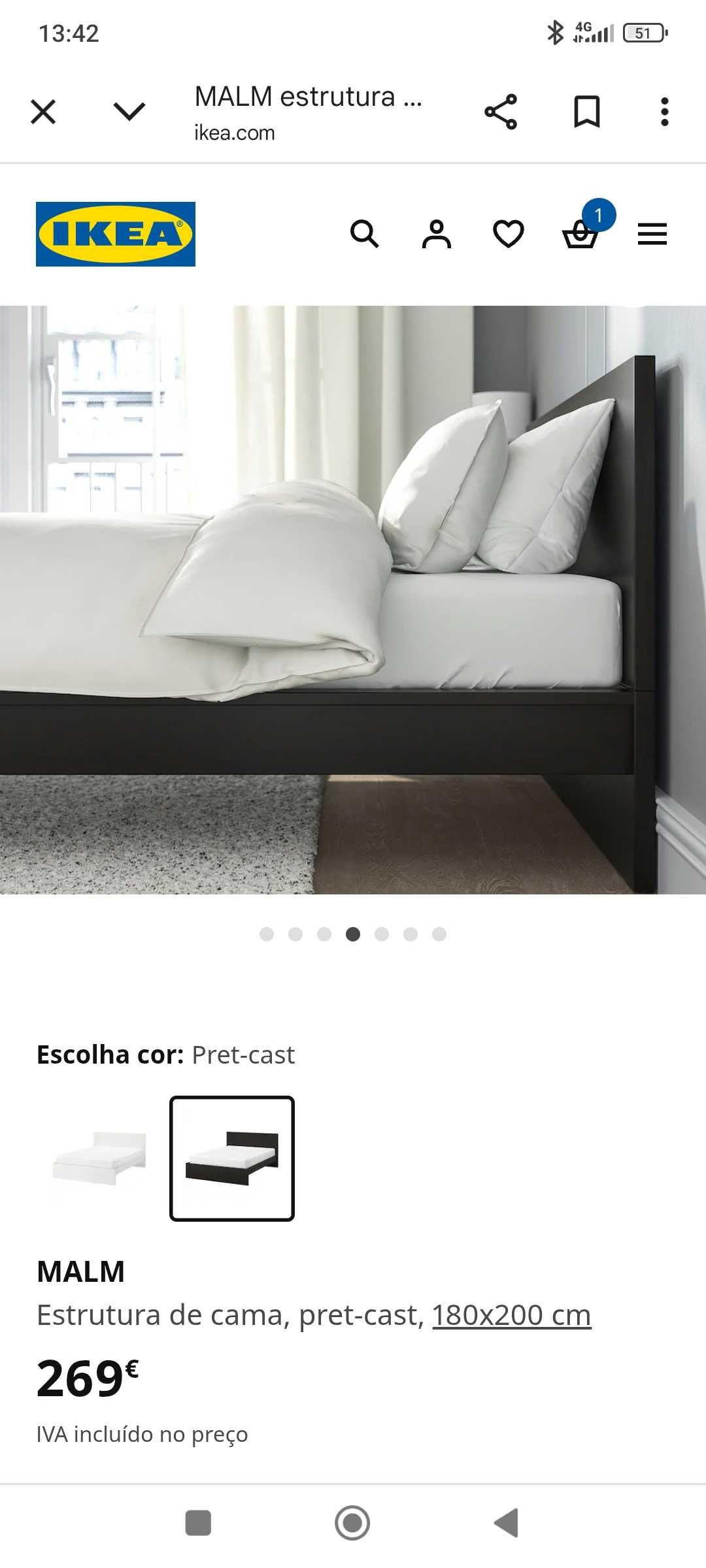 Cama 180x200 com estrado