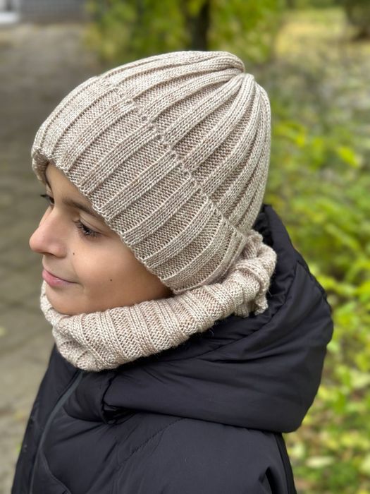 Комплект для хлопчика шапка та хомут зимовий