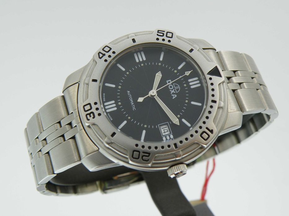 Doxa Automatic Czarna NOS z Lat 90-siątych Komplet