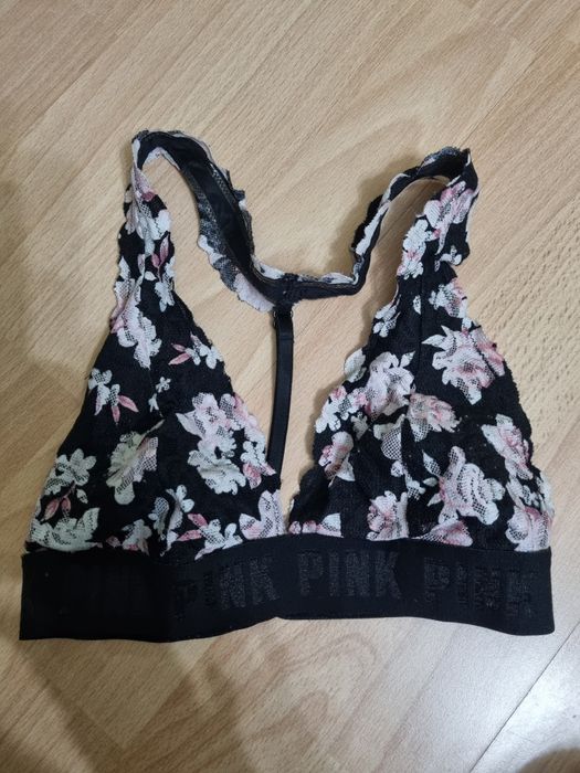 Victorias Secret biustonosz stanik top czarny góra rozm.XS