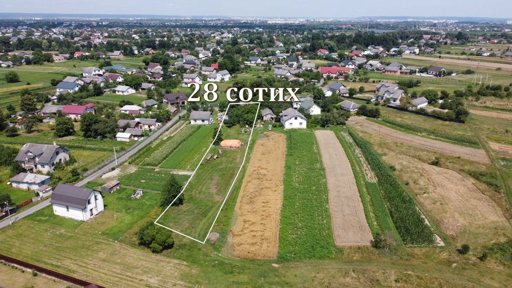 Продаж ділянка 28сот під забудову. Черніїв. Світло. Газ. Вода. Асфальт