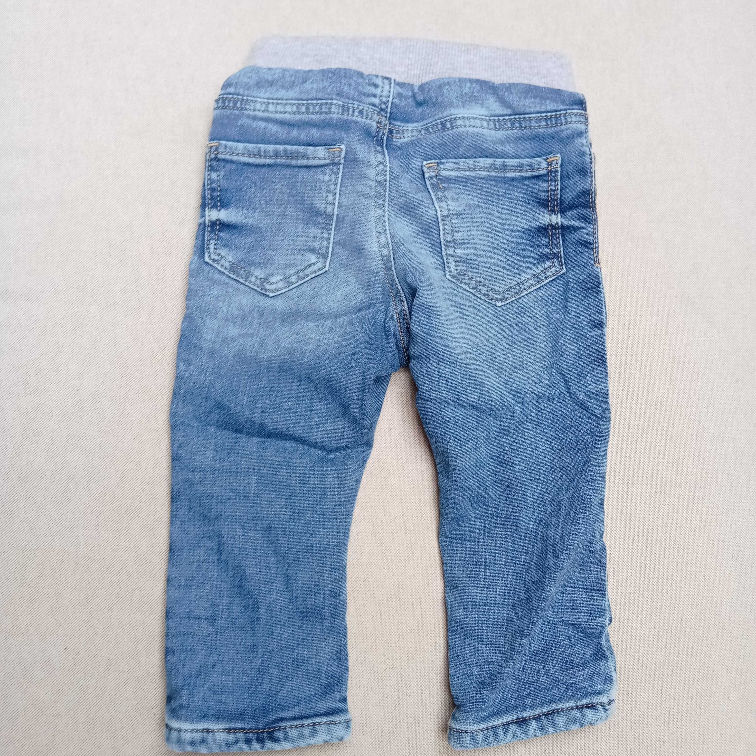 spodnie jeansy grube ocieplane rozmiar 74