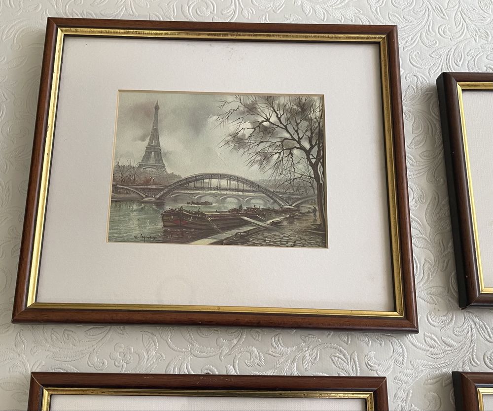 Conjunto de postais emoldurados de Paris