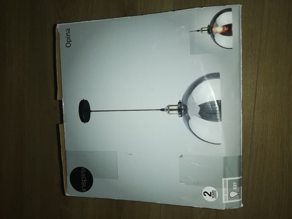 Candeeiro teto - Prata / Cromado / Cinza / Vidro Fumado - impecável