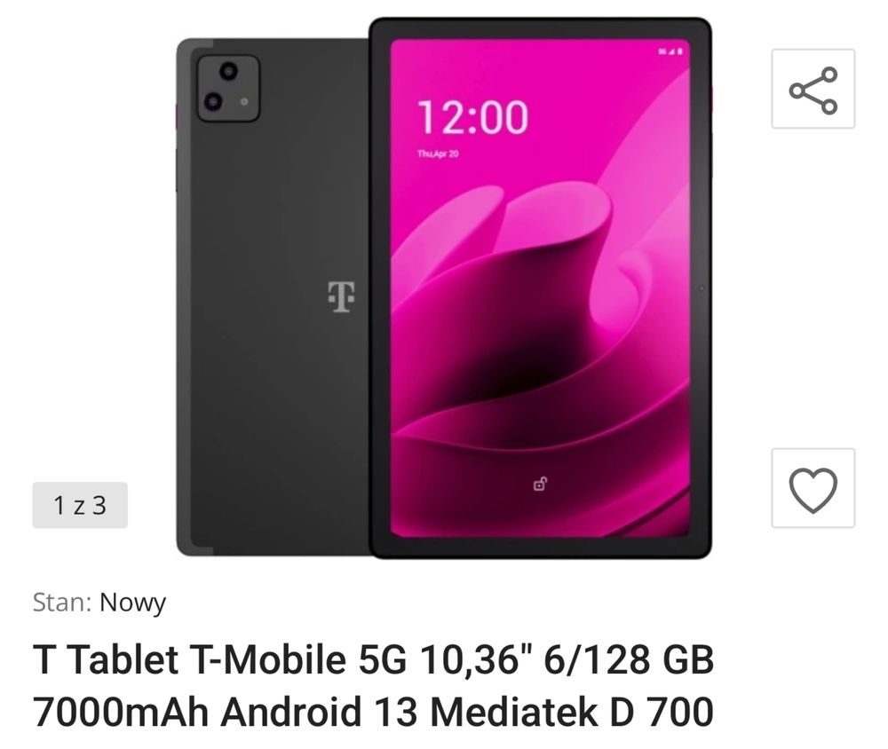 T Tablet T-Mobile 5G 10,36" 6/128 GB 7000mAh Android