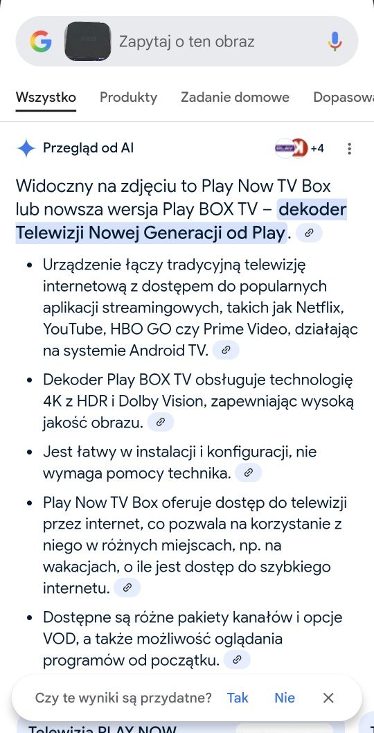 Dekoder TV BOX Play Nowy