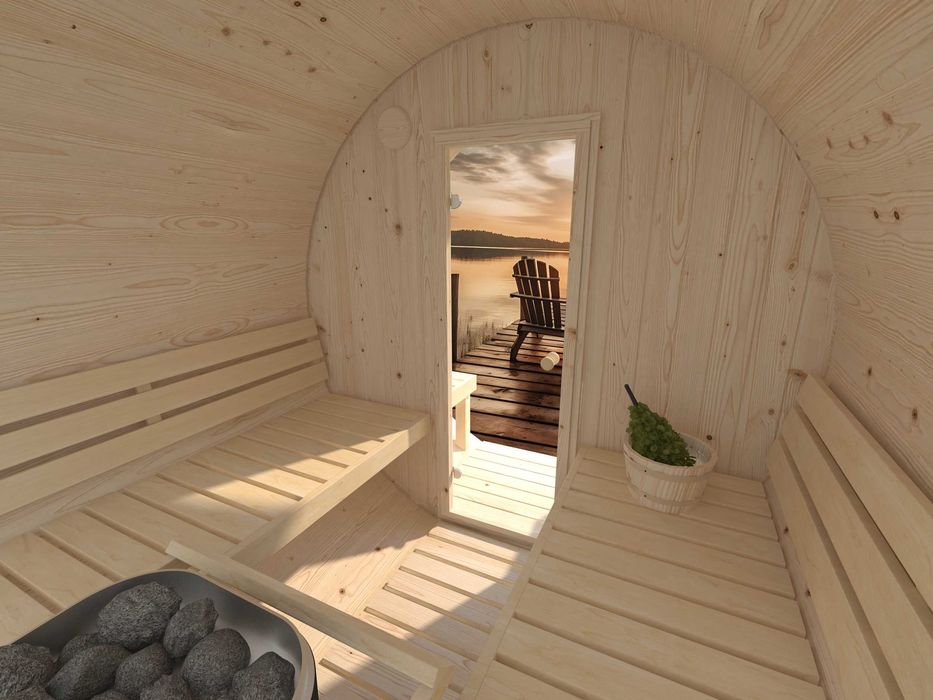Sauna ogrodowa beczka, świerk skandynawski