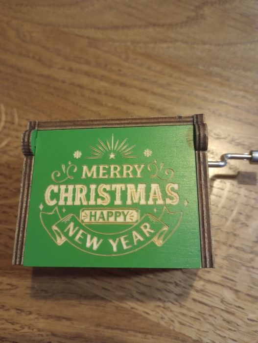 Pozytywki świąteczne na korbkę, drewniane NOWE na prezent świąteczny