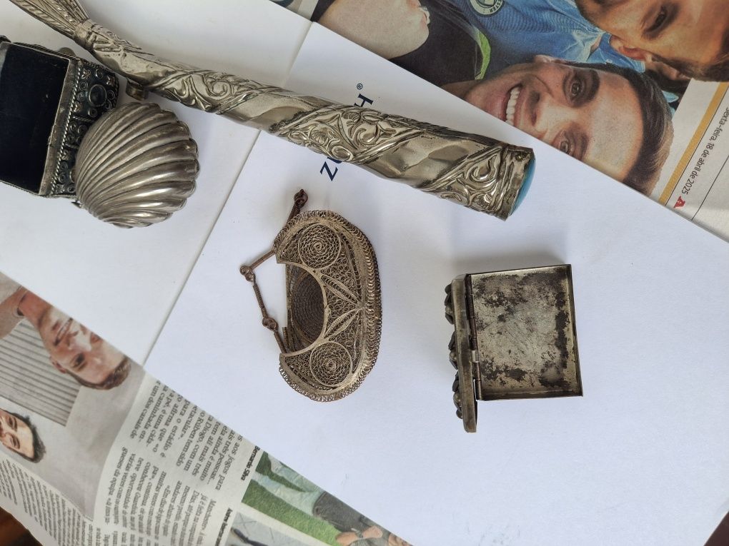 Lote peças vintage em metal