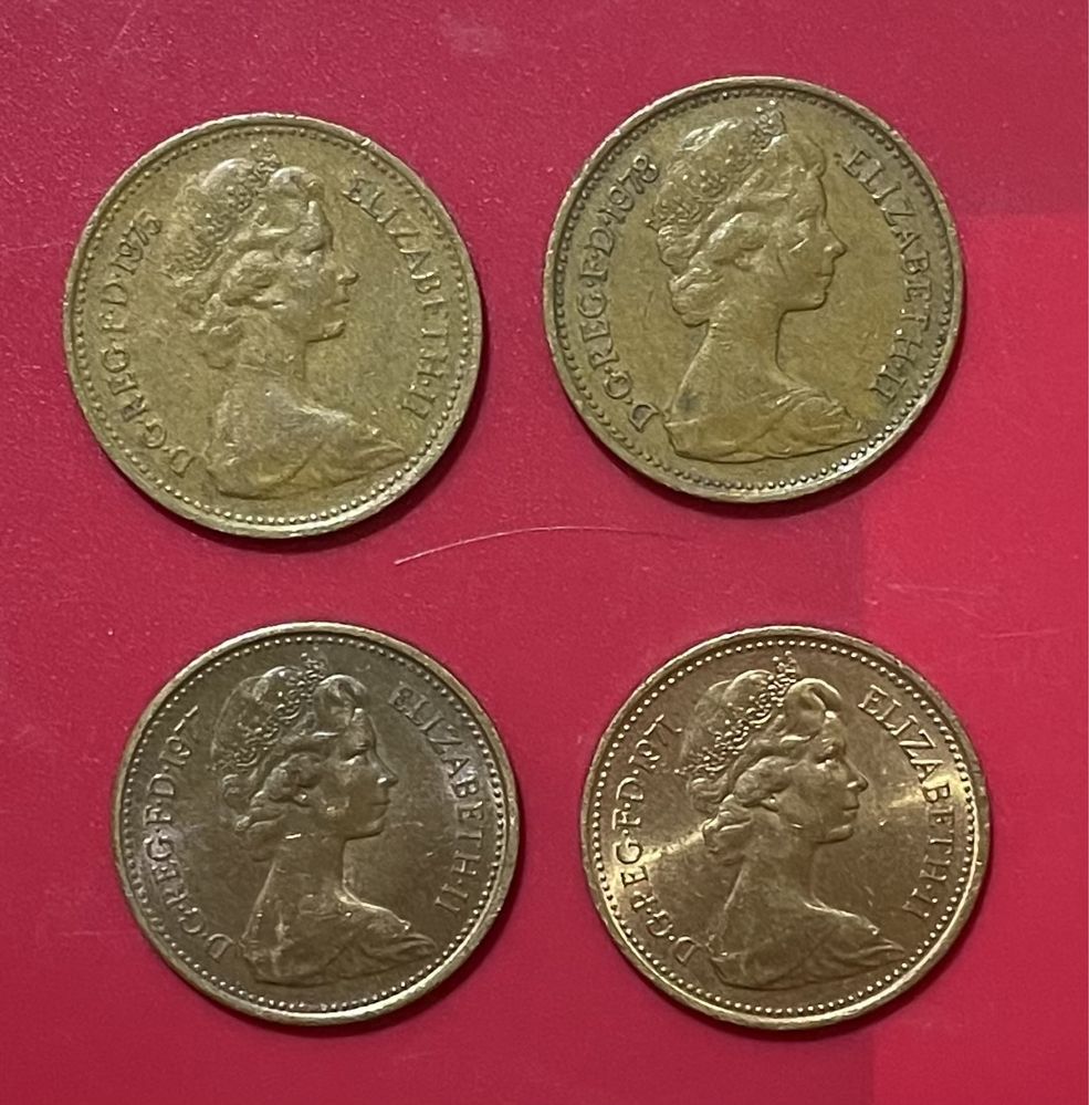 Монеты 1 Penny и 2 New Pence 1980-х, 1990х и 2000-х Англия