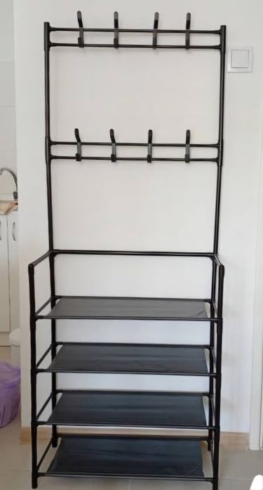 Szafa Wieszak na Ubrania Stojak na Buty Regał Garderoba Duża Półki