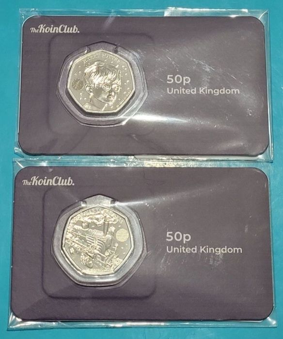 Zestaw trzech monet 50 pensów - Harry Potter - Wielka Brytania