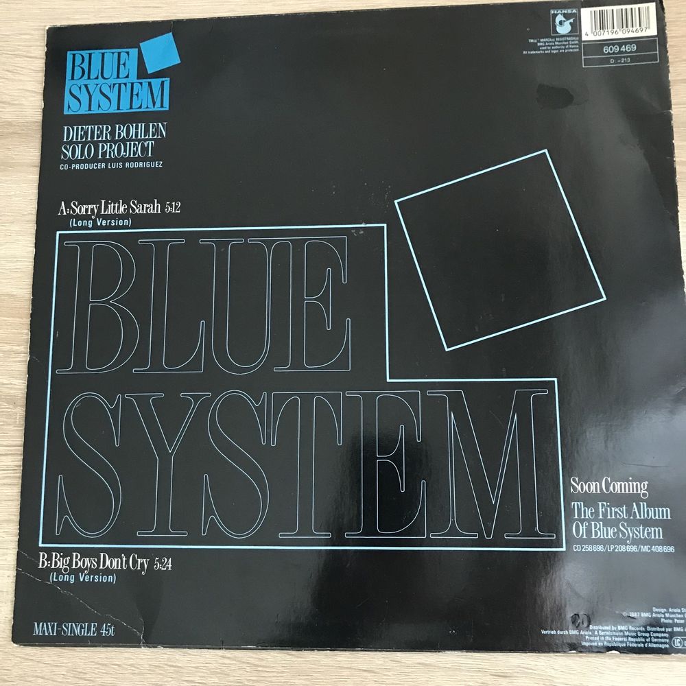 Winyl: Blue System - Sorry Little Sarah / Big Boys Don’t Cry (2x long)