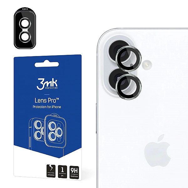 Osłona aparatu 3mk Lens Protection z zieloną ramką do iPhone 16 / 16 P