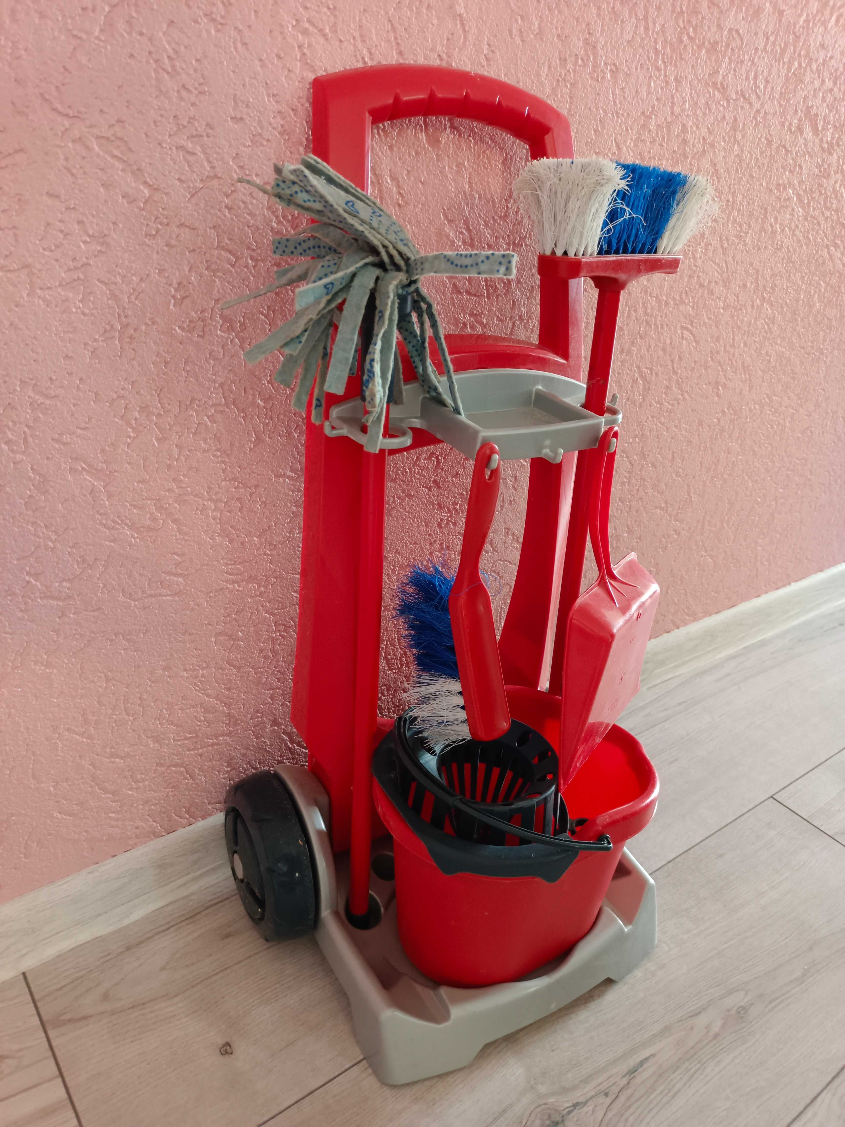 Klein Vileda 6741 Wózek, zestaw sprzątający dla dzieci Vileda