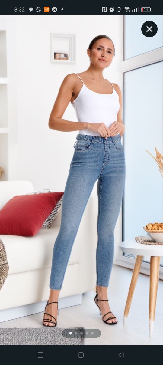 Jeansy push-up na gumce r.42