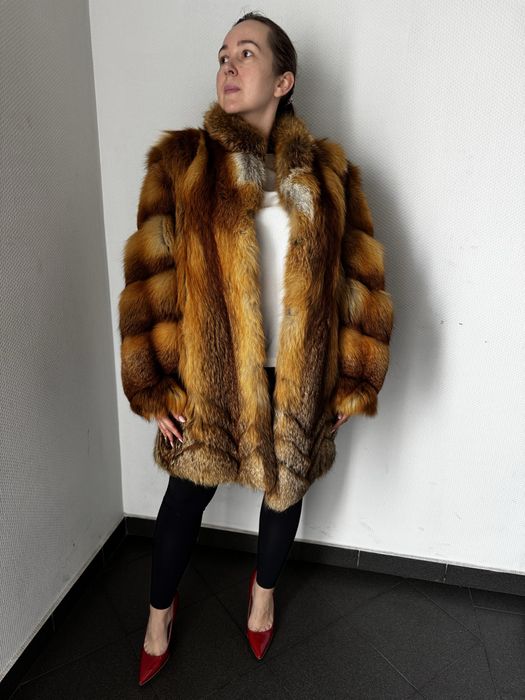 Futro z lisów, naturalne, oversize