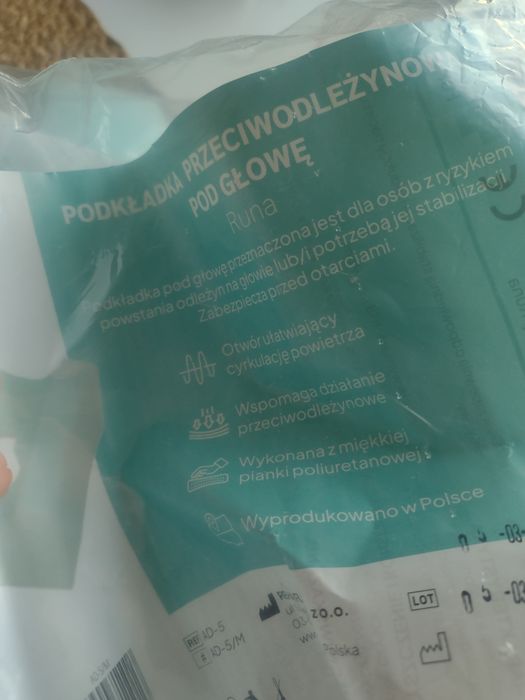 Podkładki przeciwodlezynowe pod glowe