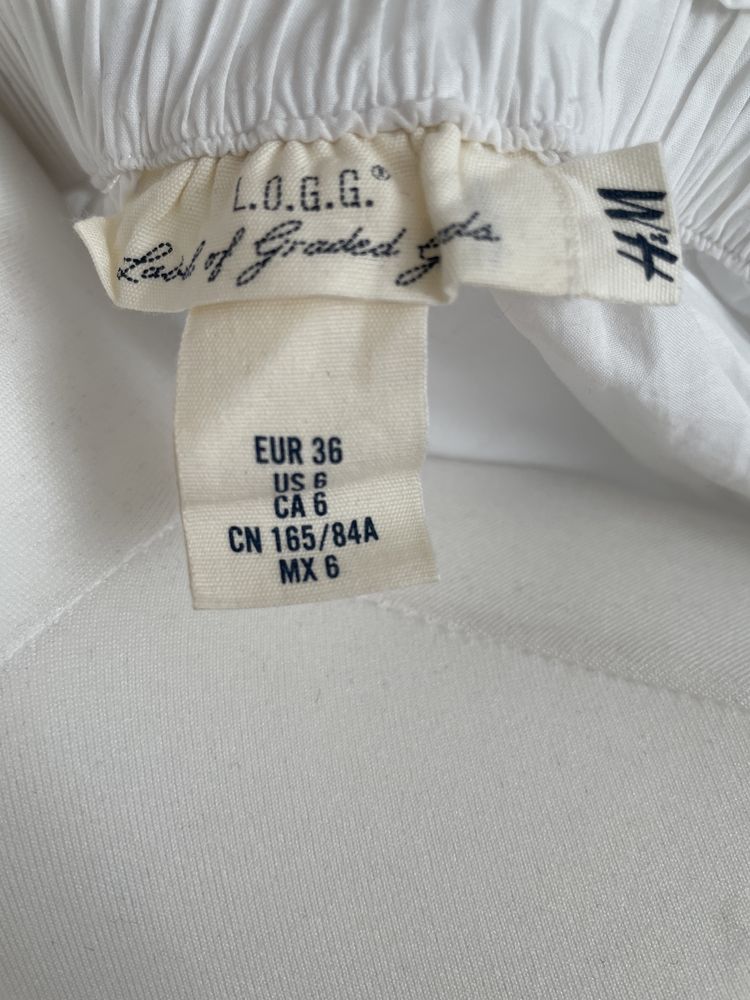 H&M LOGG hiszpanka biała oversize S 36