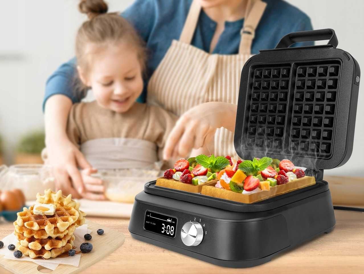 Super GOFROWNICA duże gofry REGULOWANA temperatura 2200W - OKAZJA