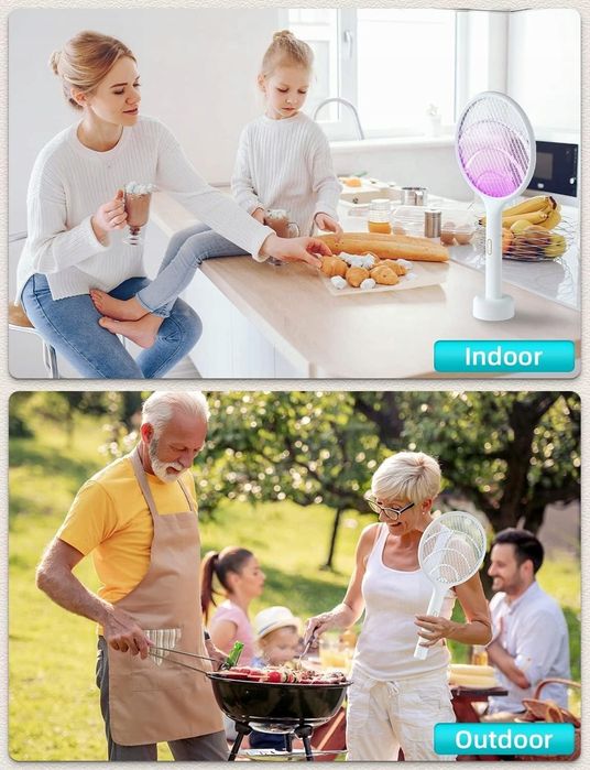 Elektryczna Łapka Klapka Packa Pułapka Na Muchy Owady UV