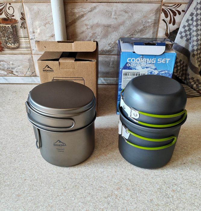 Туристическая посуда Котелок + миска - сковородка - кружка + чехол