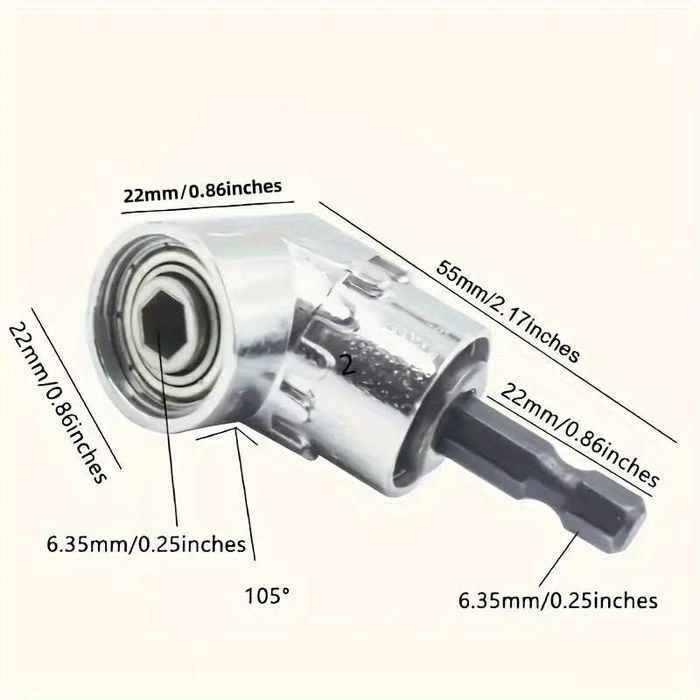 Угловой адаптер насадка угловая для шуруповерта (с битами)