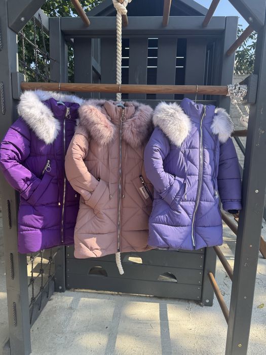 Зимова куртка пуховик дівчинка 116, 122, 128, 134, 140