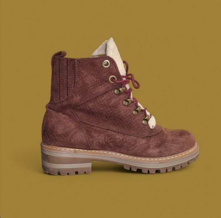 Замшеві жіночі зимові черевики / ботинки / сапожки 37 р.