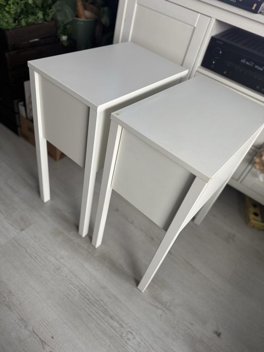 2x Szafka/stolik nocna wąska 30cm Ikea Nordli biała