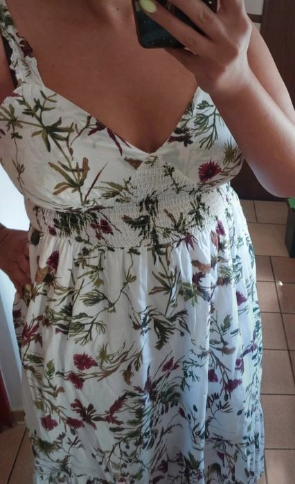 Śliczna boho sukienka, na lato sukieneczka maxi, polne kwiaty L,XL