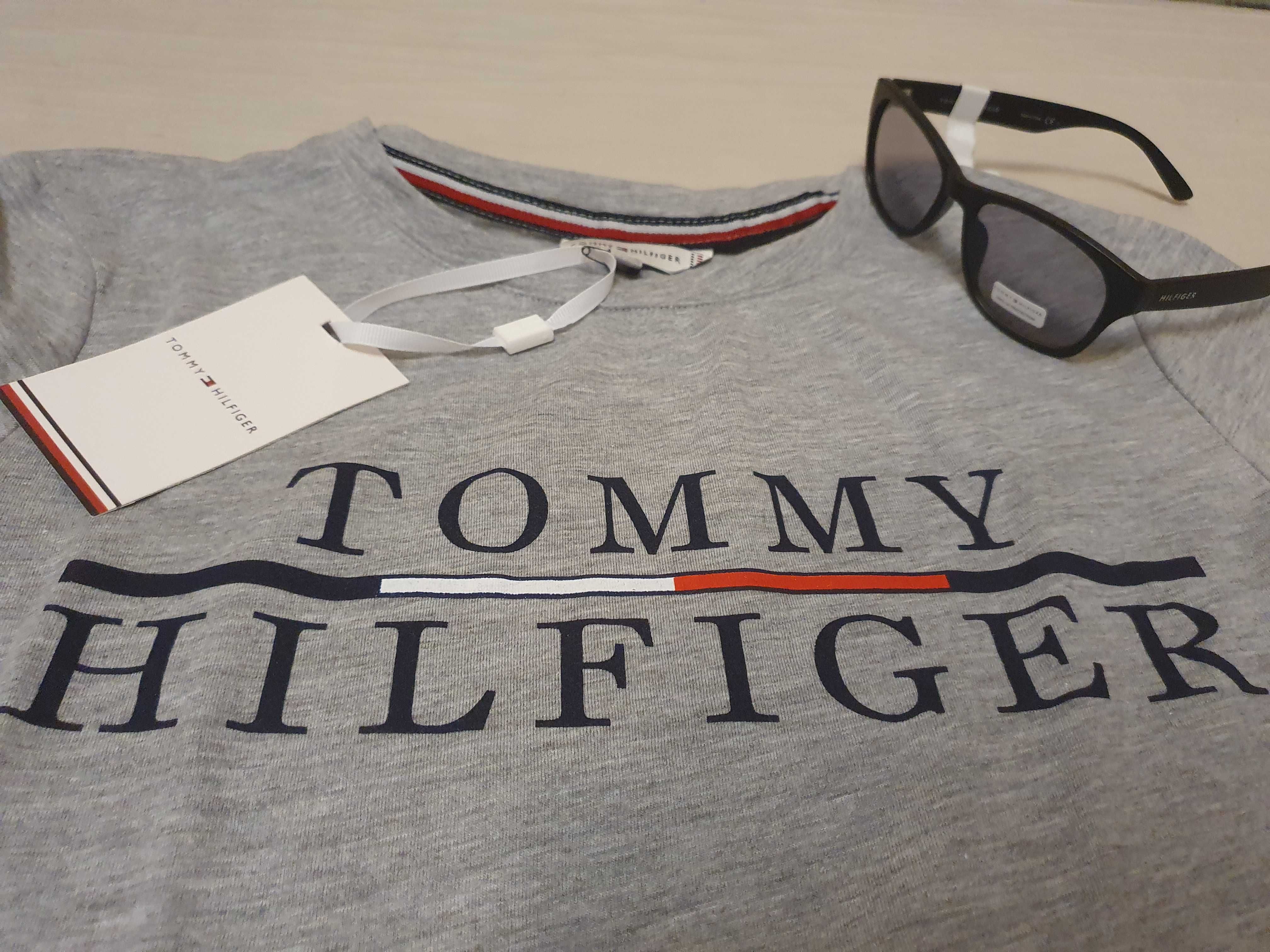 NOWA koszulka Tommy Hilfiger t-shirt TH bluzka szara  M