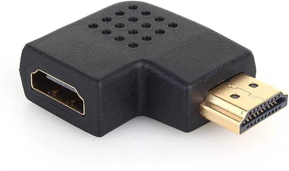 Adaptador HDMI Macho/HDMI Fêmea ângulo curvo 90º (NOVO)