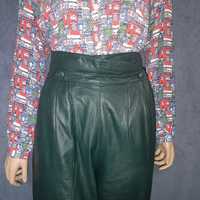 yessica RIND-NAPPA штани шкіряні натуральна гладка смарагд брюки подар
